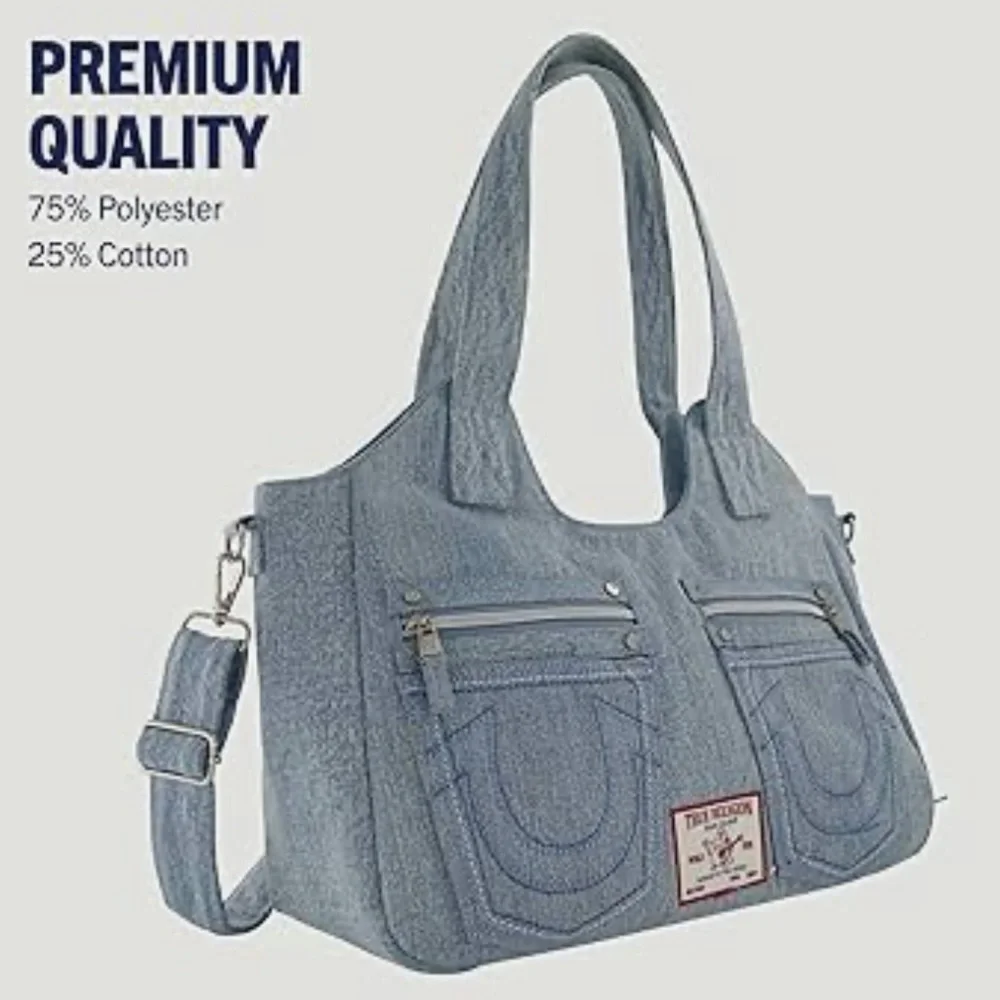 True Religion Denim Horseshoe Stitch Tote - Picture 5 of 7